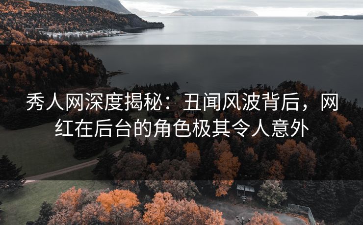 秀人网深度揭秘：丑闻风波背后，网红在后台的角色极其令人意外