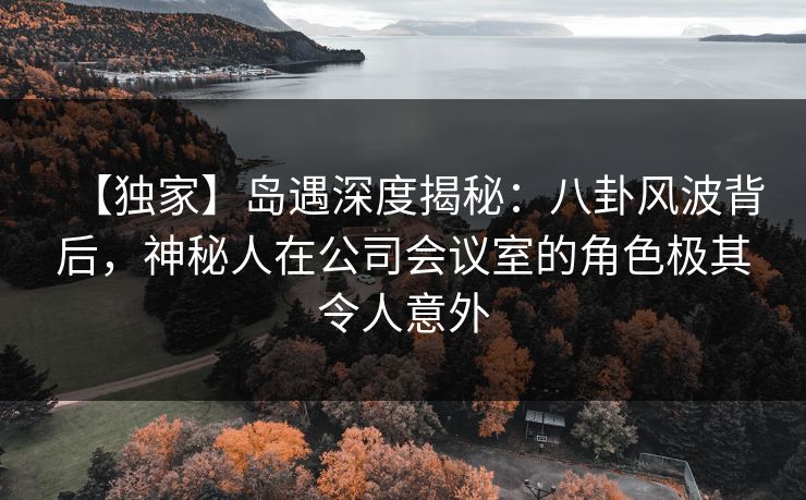 【独家】岛遇深度揭秘：八卦风波背后，神秘人在公司会议室的角色极其令人意外