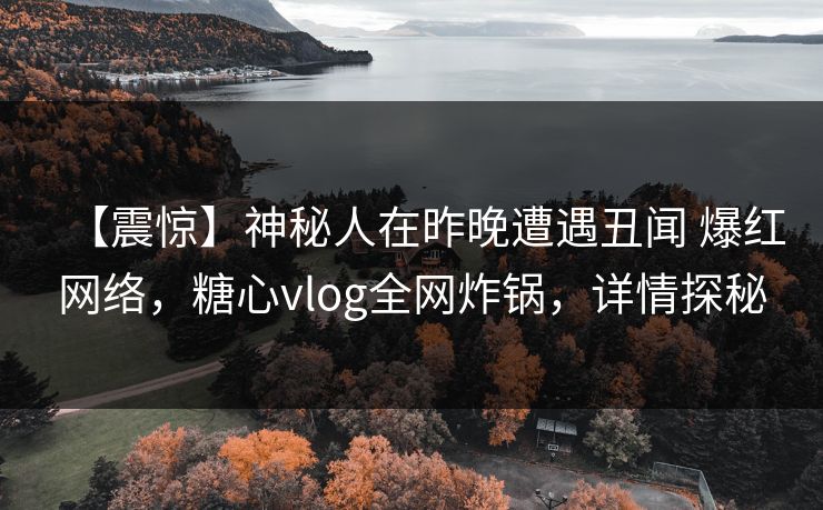 【震惊】神秘人在昨晚遭遇丑闻 爆红网络,糖心vlog全网炸锅,详情探秘 【震惊】神秘人在昨晚遭遇丑闻 爆红网络,糖心vlog全网炸锅,详情探秘
