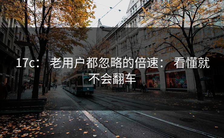 17c： 老用户都忽略的倍速： 看懂就不会翻车